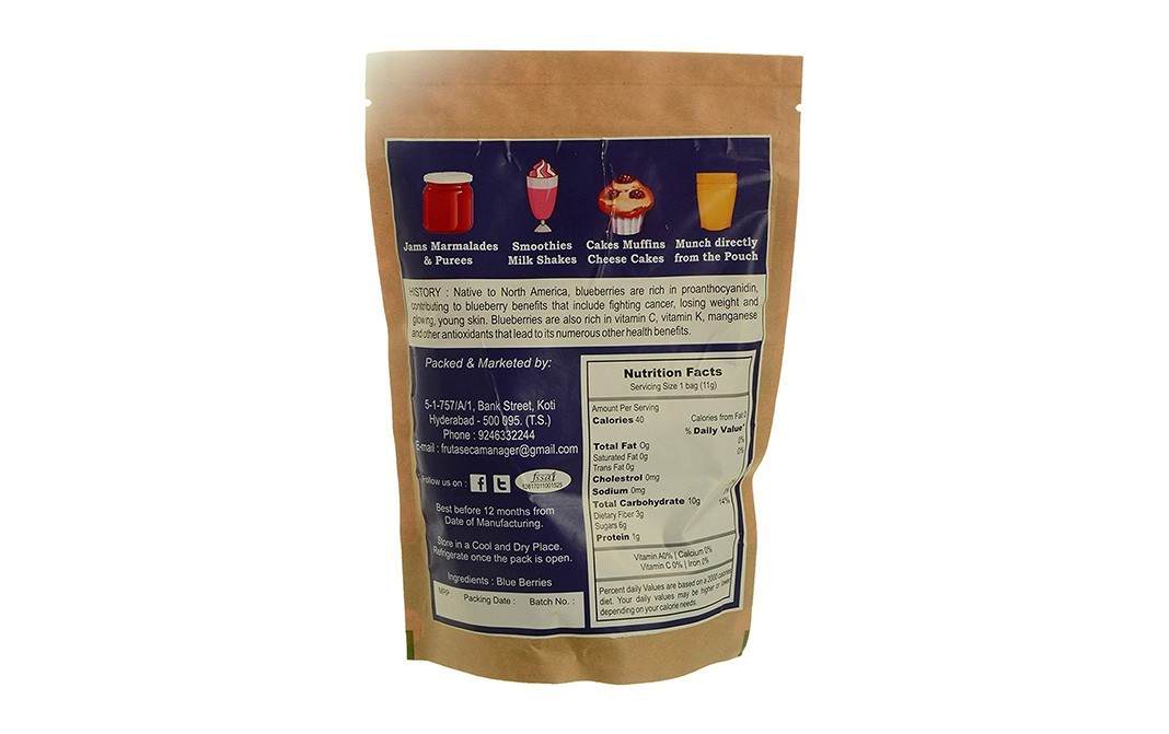 Fruta Seca Blueberry    Pack  250 grams